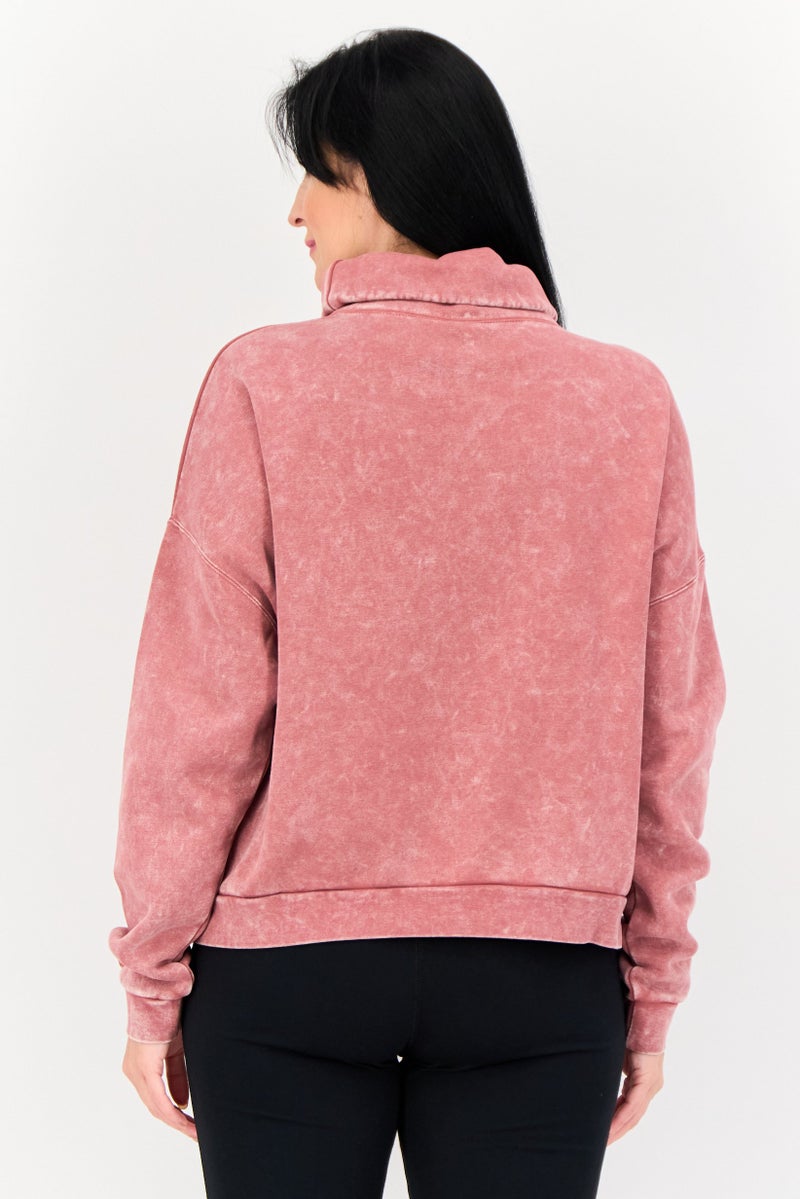 Reebok Women Sportswear Fit Long Sleeve Outdoor  Sweatshirt, Vintage Red - Image 2